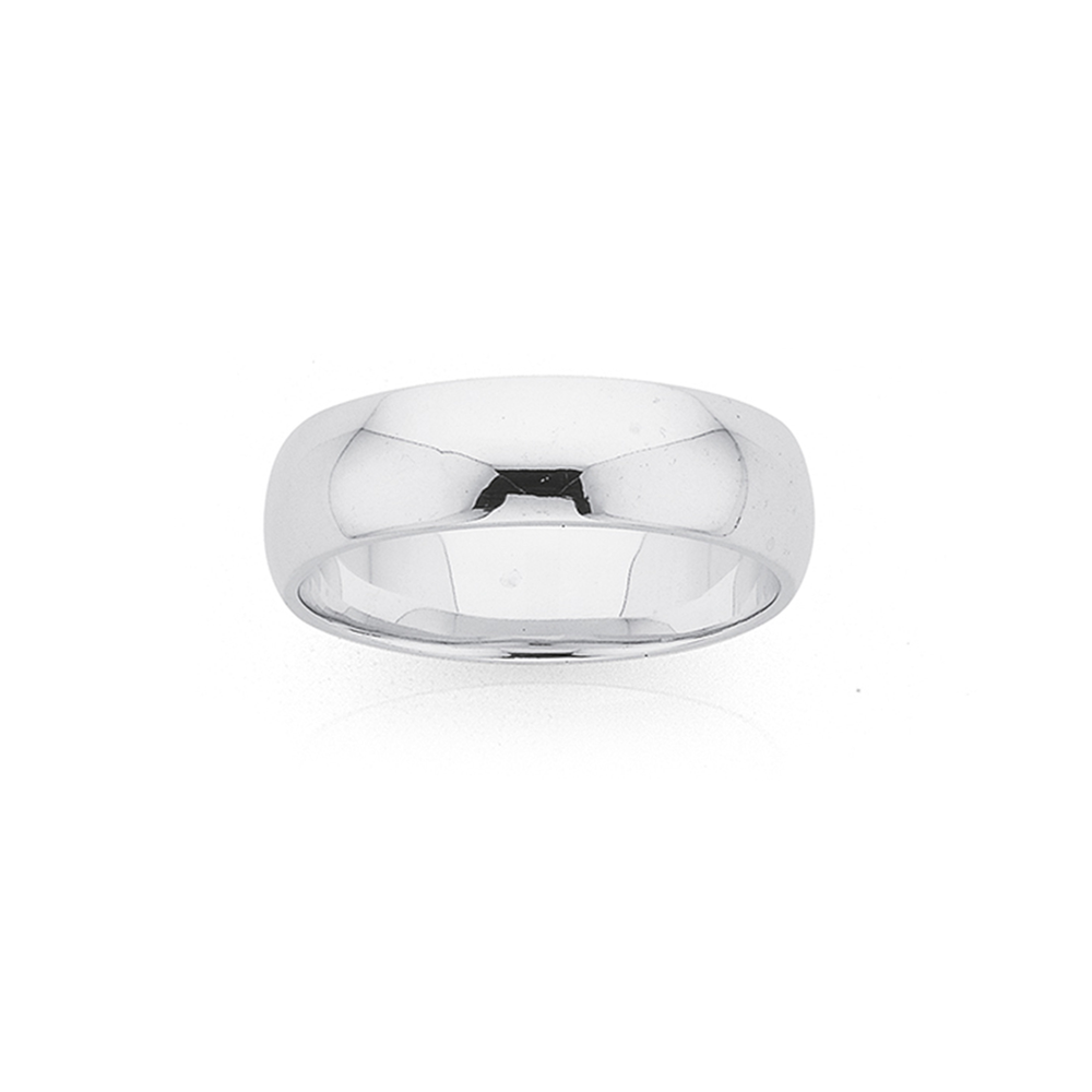 Sterling Silver 6mm Half Round Wedder Size T