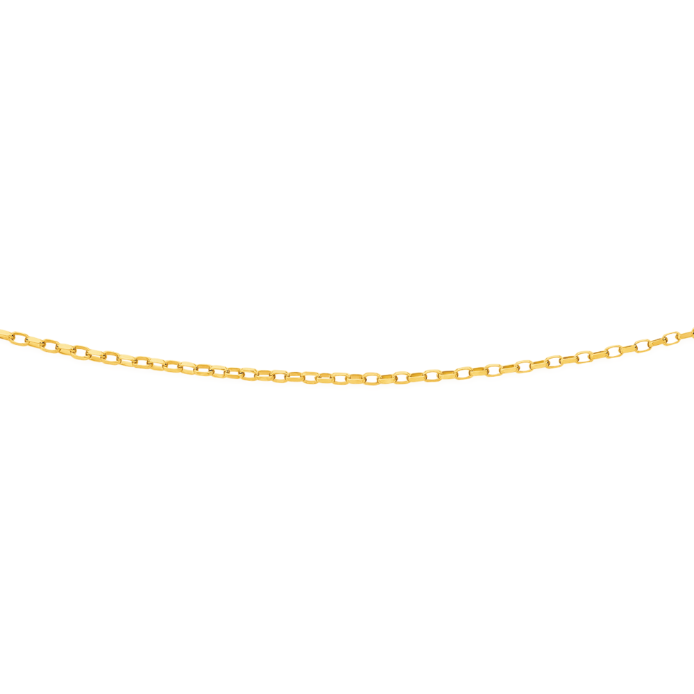 9ct Gold 42cm Solid Diamond-Cut Oval Belcher Chain