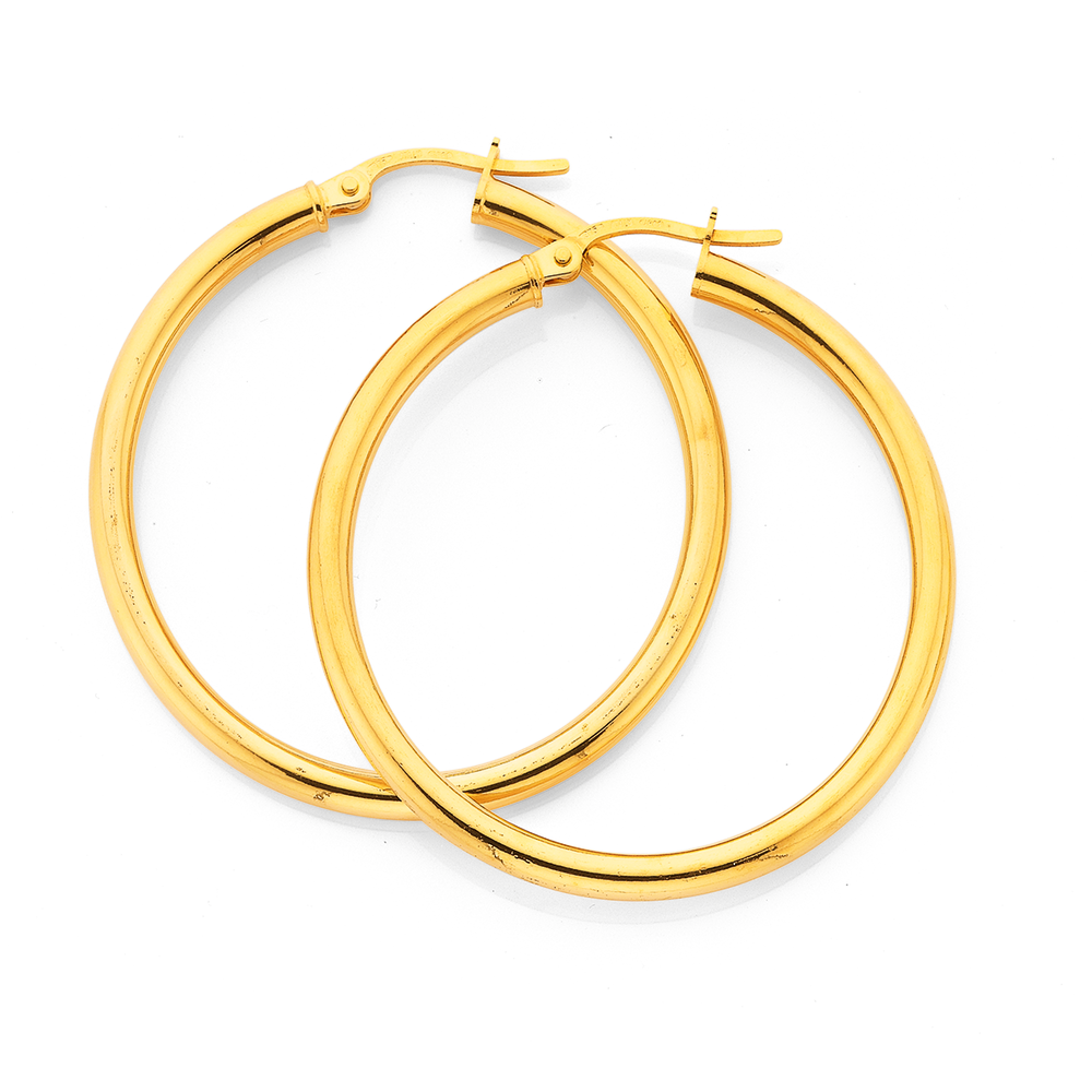 9ct 30mm Polished Hoop Earrings