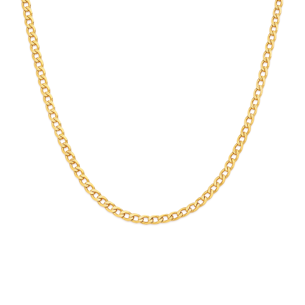 9ct 45cm Solid Pave Curb Chain