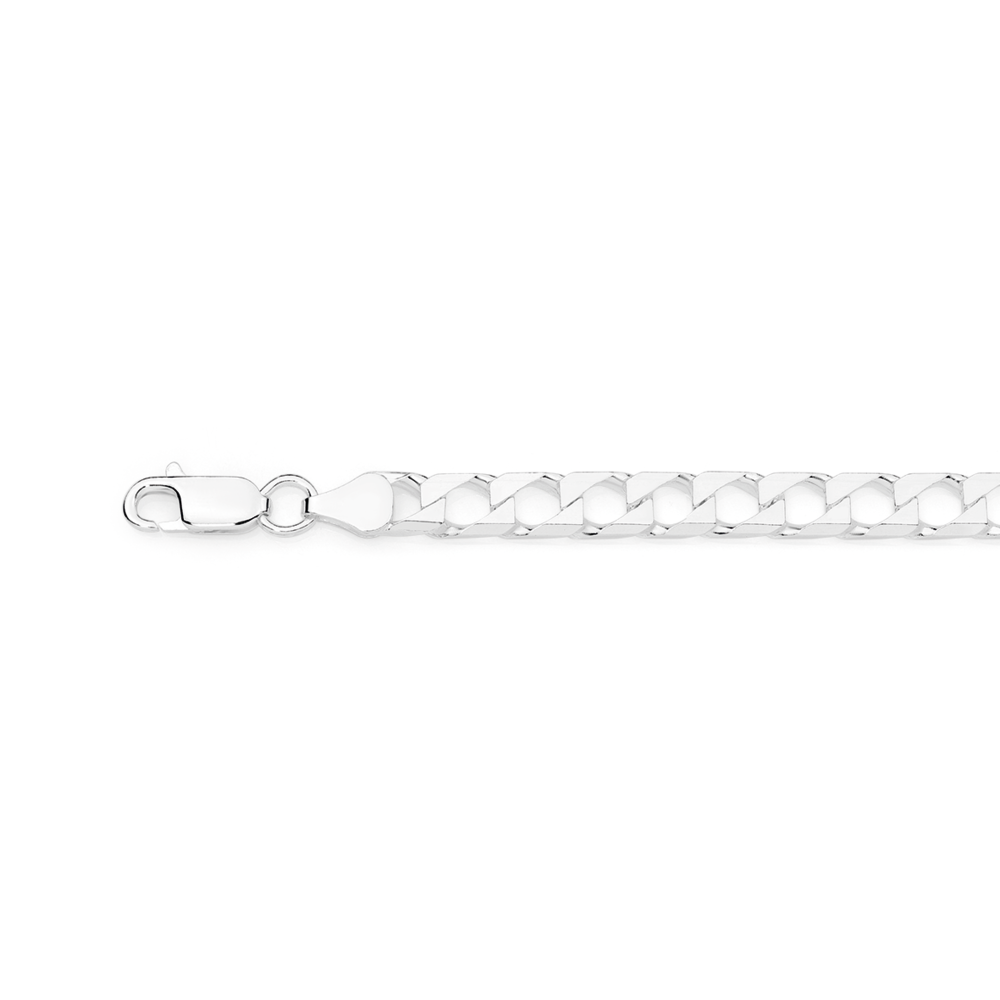 Silver 22cm Solid Square Curb Bracelet