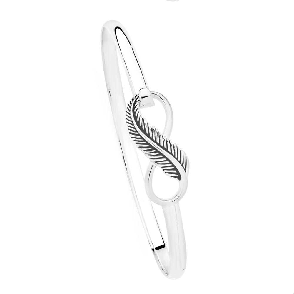 Silver Feather Bangle