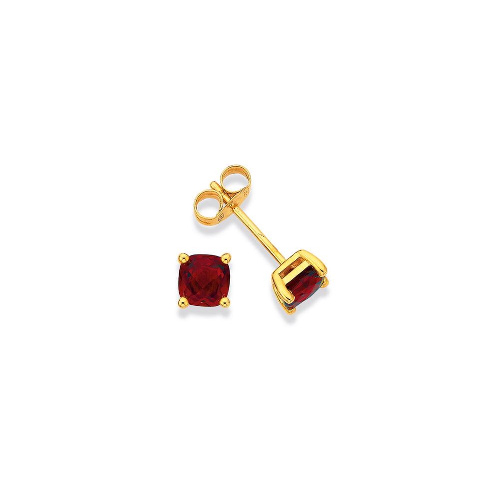 9ct 5mm Garnet Stud Earrings