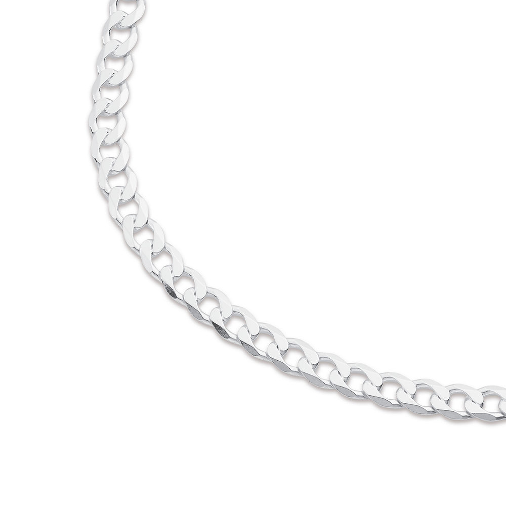 Silver 50cm Diamond Cut Curb Chain